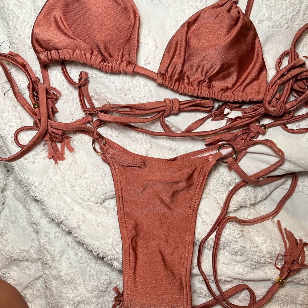 Swimwear, bikini set  moca/dusyrose color